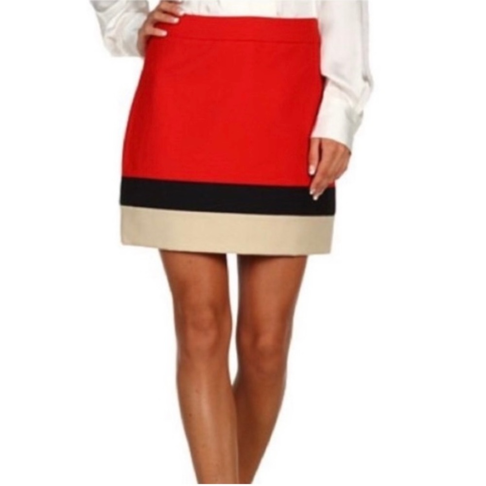 Kate Spade Skirt The Rules Red Color block Mini Skirt Size 8